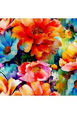 3 Wishes Fabric Spring into Beauty - Peony Pop Multi coupon (± 41 x 110 cm)