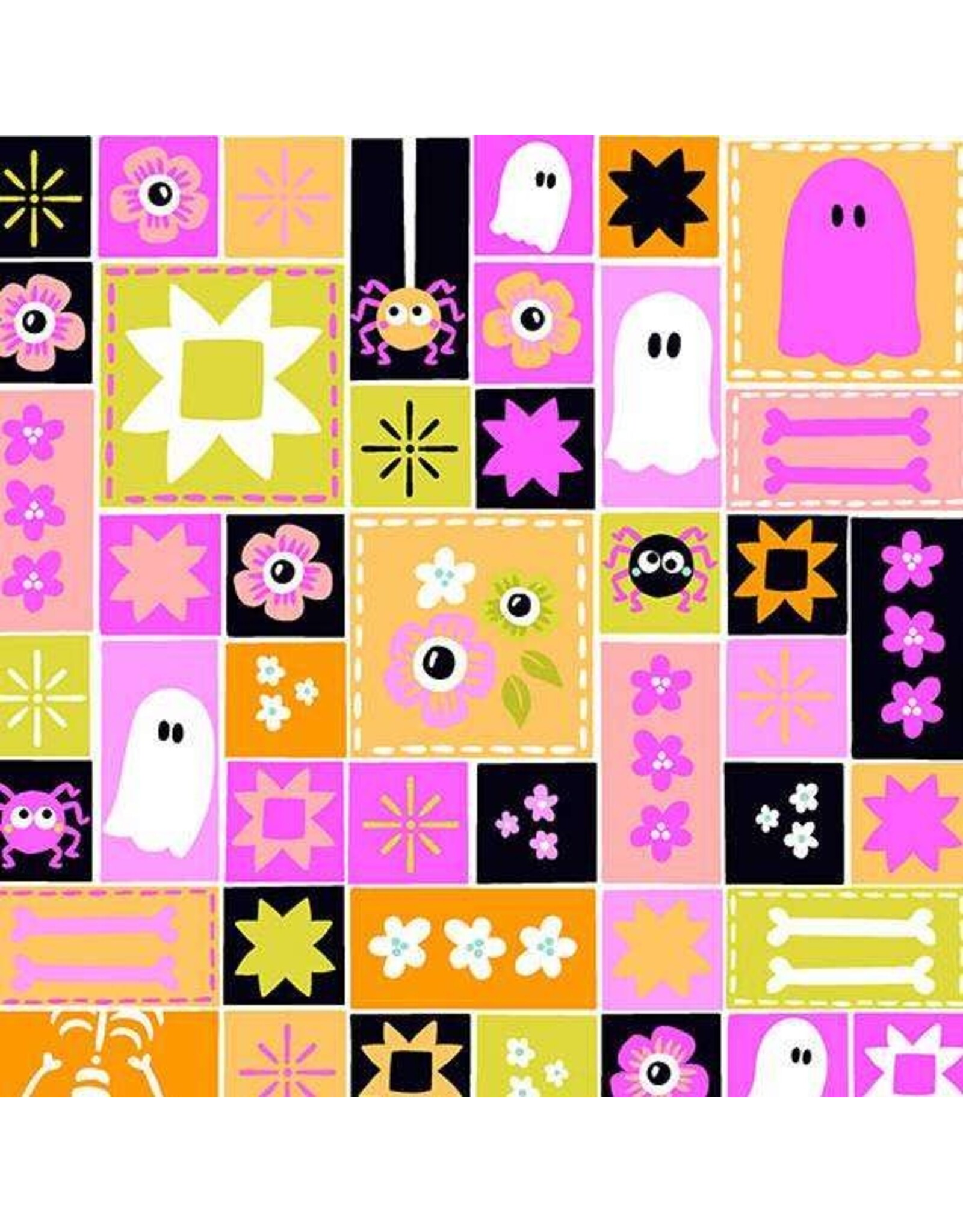 Andover KP Creates - Ghostly Garden - Sew Spooky Pink - A-10195-E