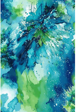 Henry Glass Watercolor Wonder - 108 inch Backing - Green/Blue - 2228-76