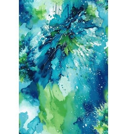 Henry Glass Watercolor Wonder - 108 inch Backing - Green/Blue