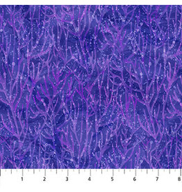 Northcott Coral Reef - Tonal Coral Purple coupon (± 32 x 110 cm)