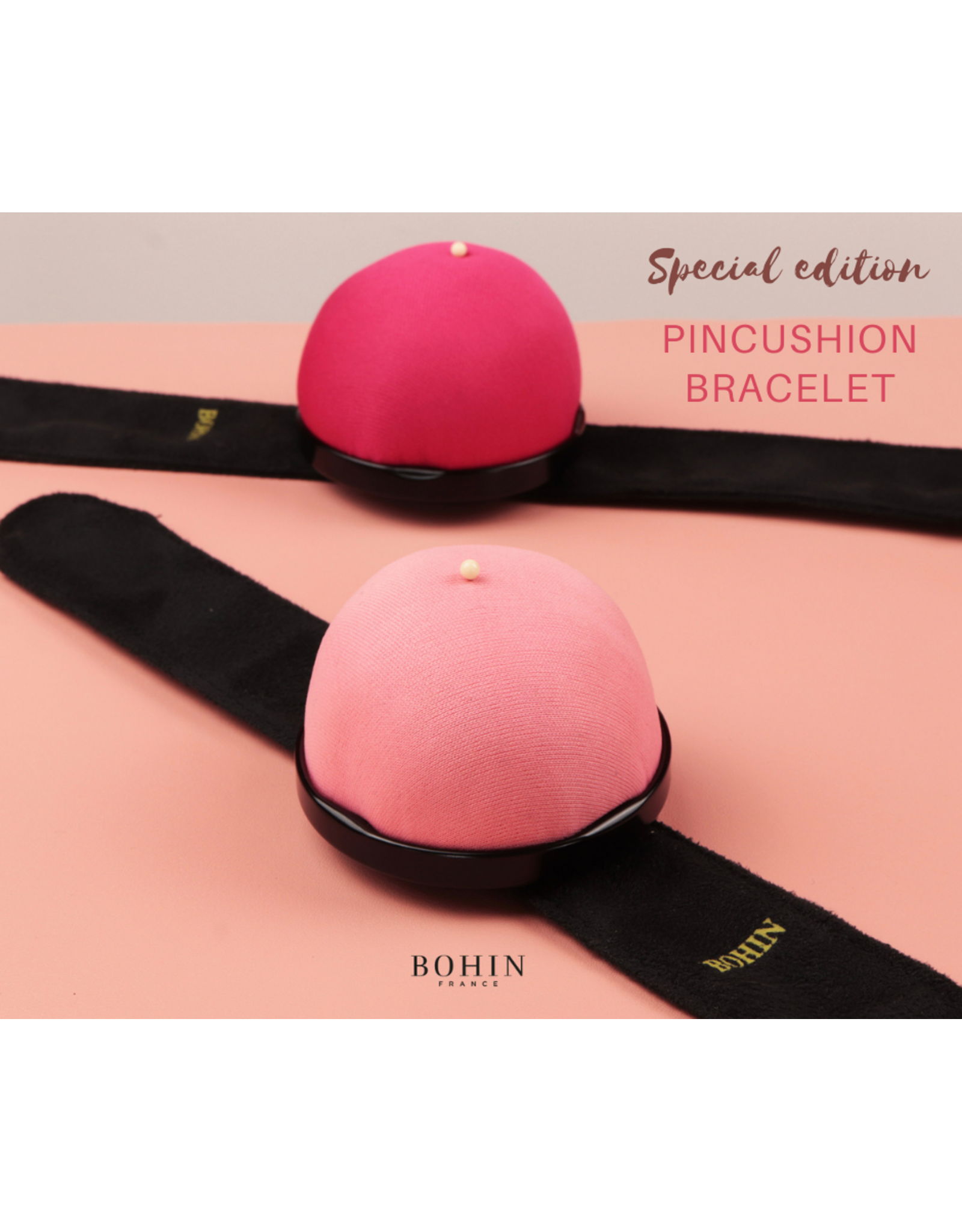 Bohin Pincushion wristband - Fuchsia