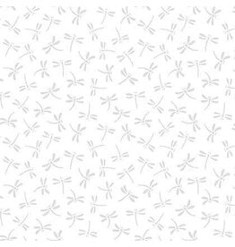 Blank Quilting Morning Mist - Dragonflies White on White coupon (± 45 x 110 cm)