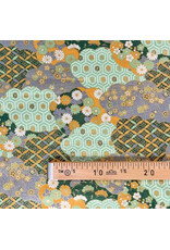 Naka Fabrics Japanese Fabric - Hexagon Green coupon (± 58 x 110 cm)