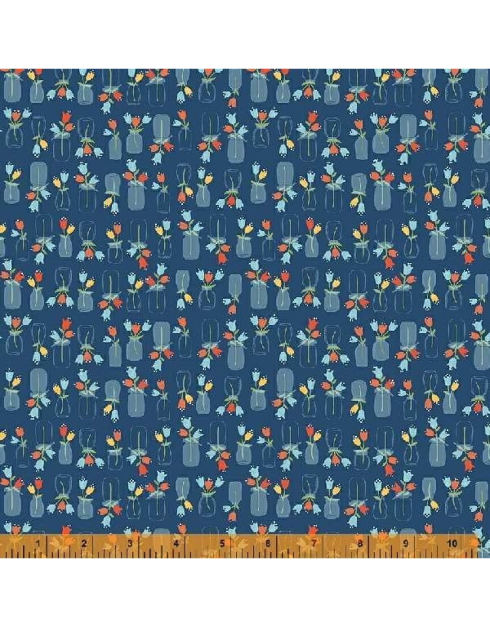 Windham Forget-Me-Not - Flower Jars Navy coupon (± 49 x 110 cm)
