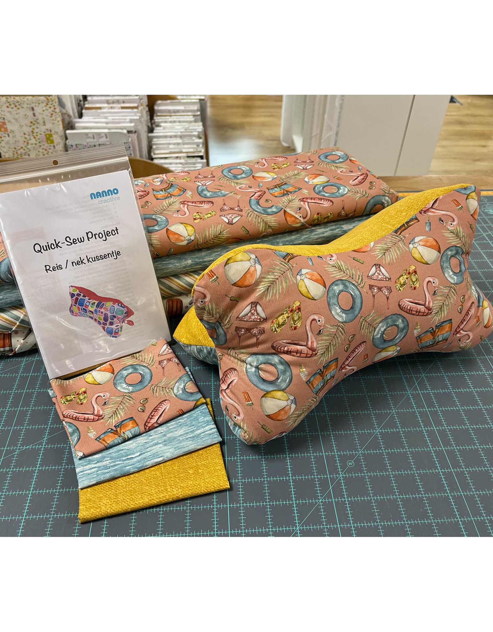 Fabric kit and pattern - Travel Pillow
