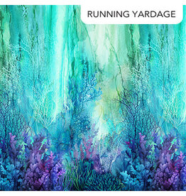 Northcott Coral Reef - Ombre Turquoise coupon (± 79 x 110 cm)
