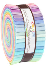 Robert Kaufman 2-1/2in Strips Roll Up - Kona Solids New Pastel Palette - RU-230-41