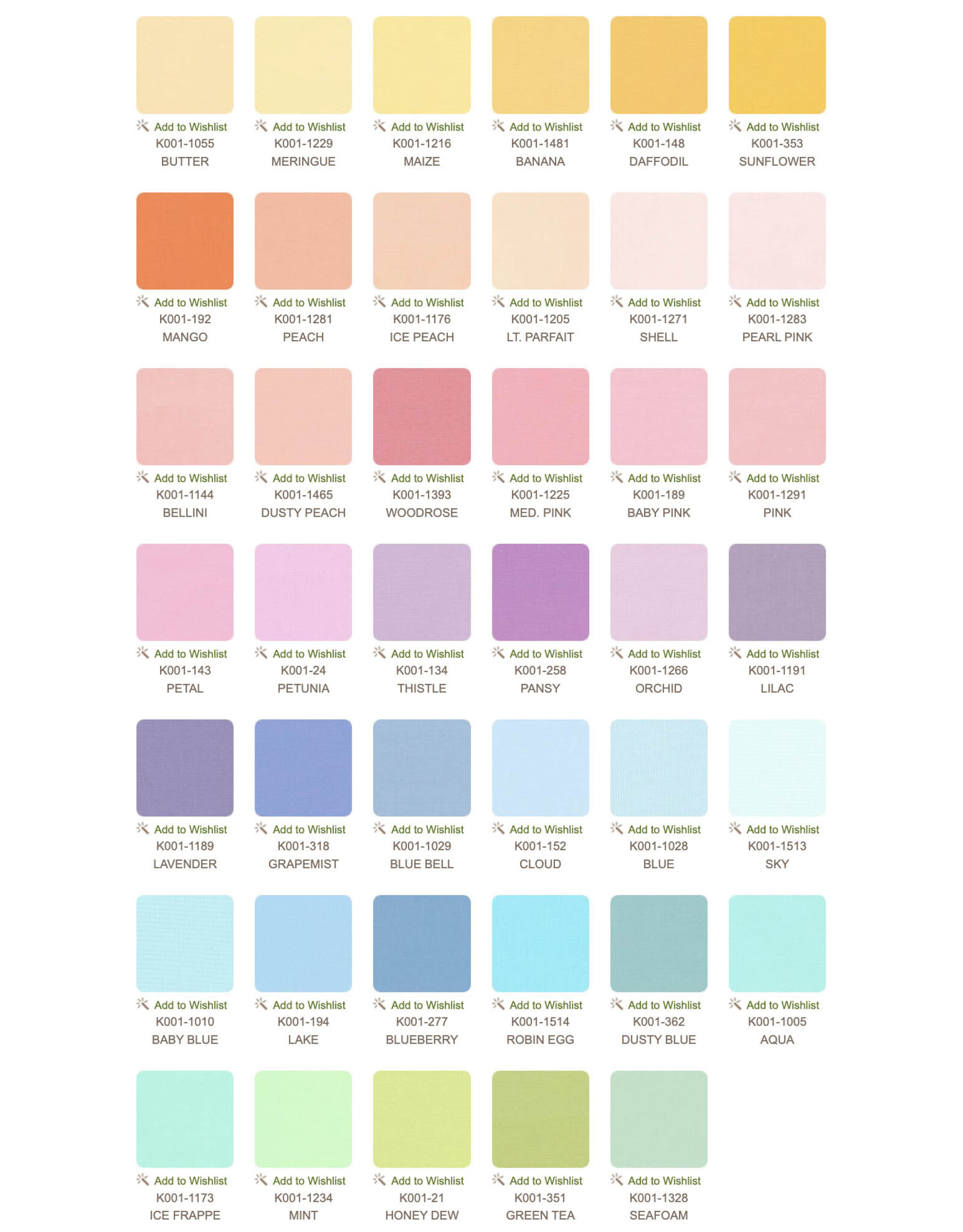 Robert Kaufman 2-1/2in Strips Roll Up - Kona Solids New Pastel Palette - RU-230-41