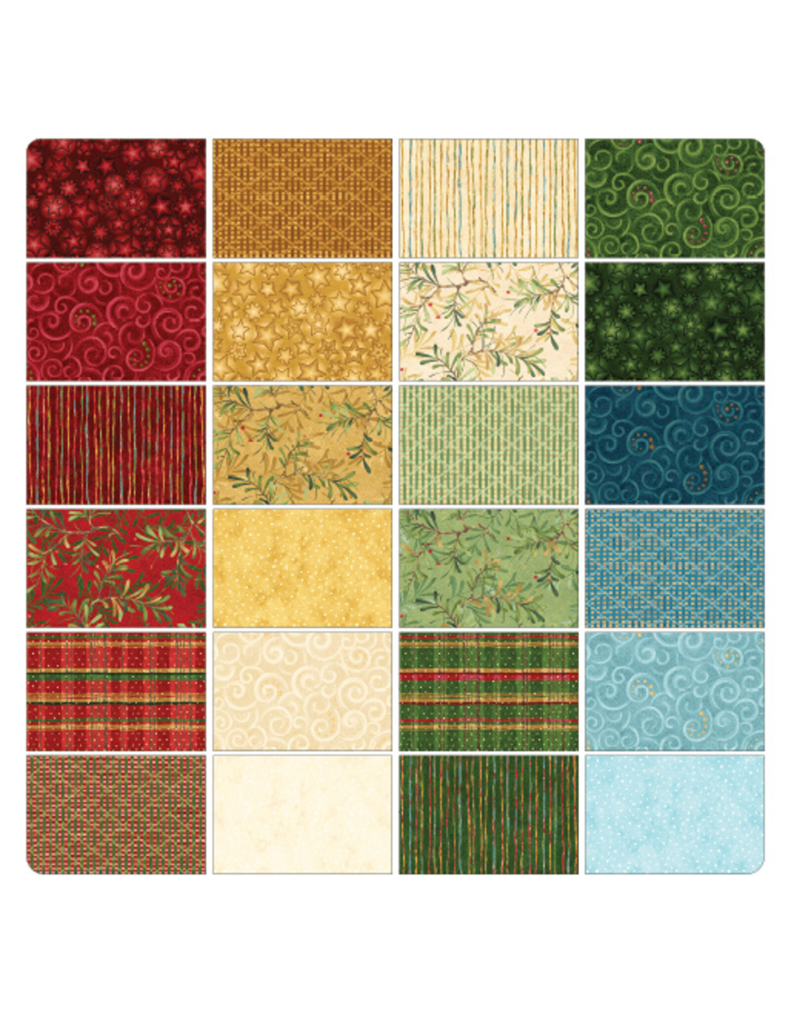 Benartex 2,5 inch Strip-pie - Nancy Halvorsen - 12 Days of Christmas