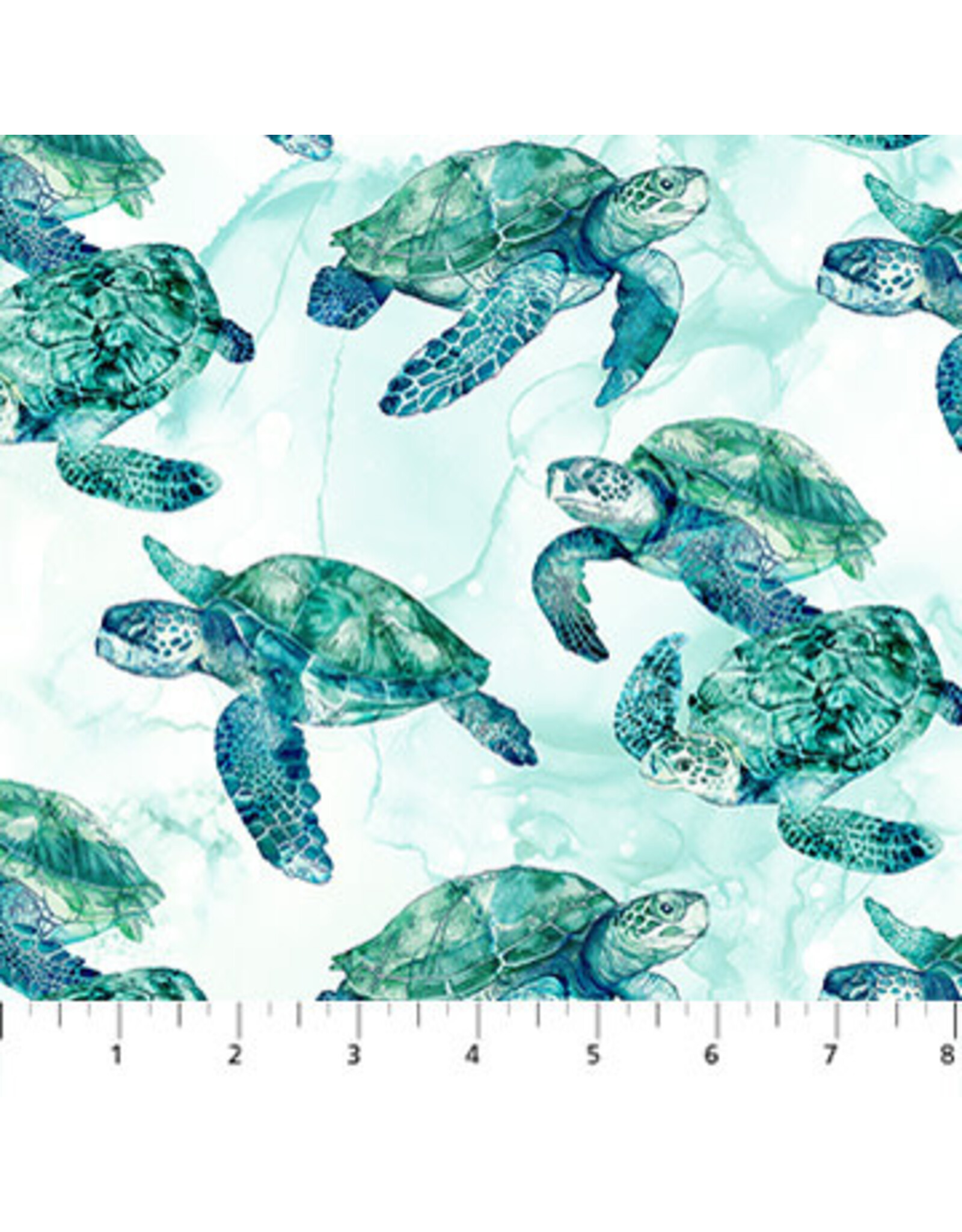 Northcott Coral Reef - Turtles White coupon (± 89 x 110 cm)