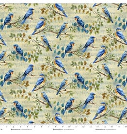 Henry Glass Awakenings - Bird Song Pale Blue