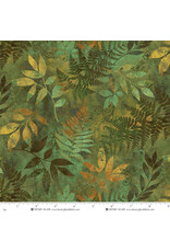Henry Glass Henry Glass - Oak & Berries - Mixed Media Leaves Green - 3648-66