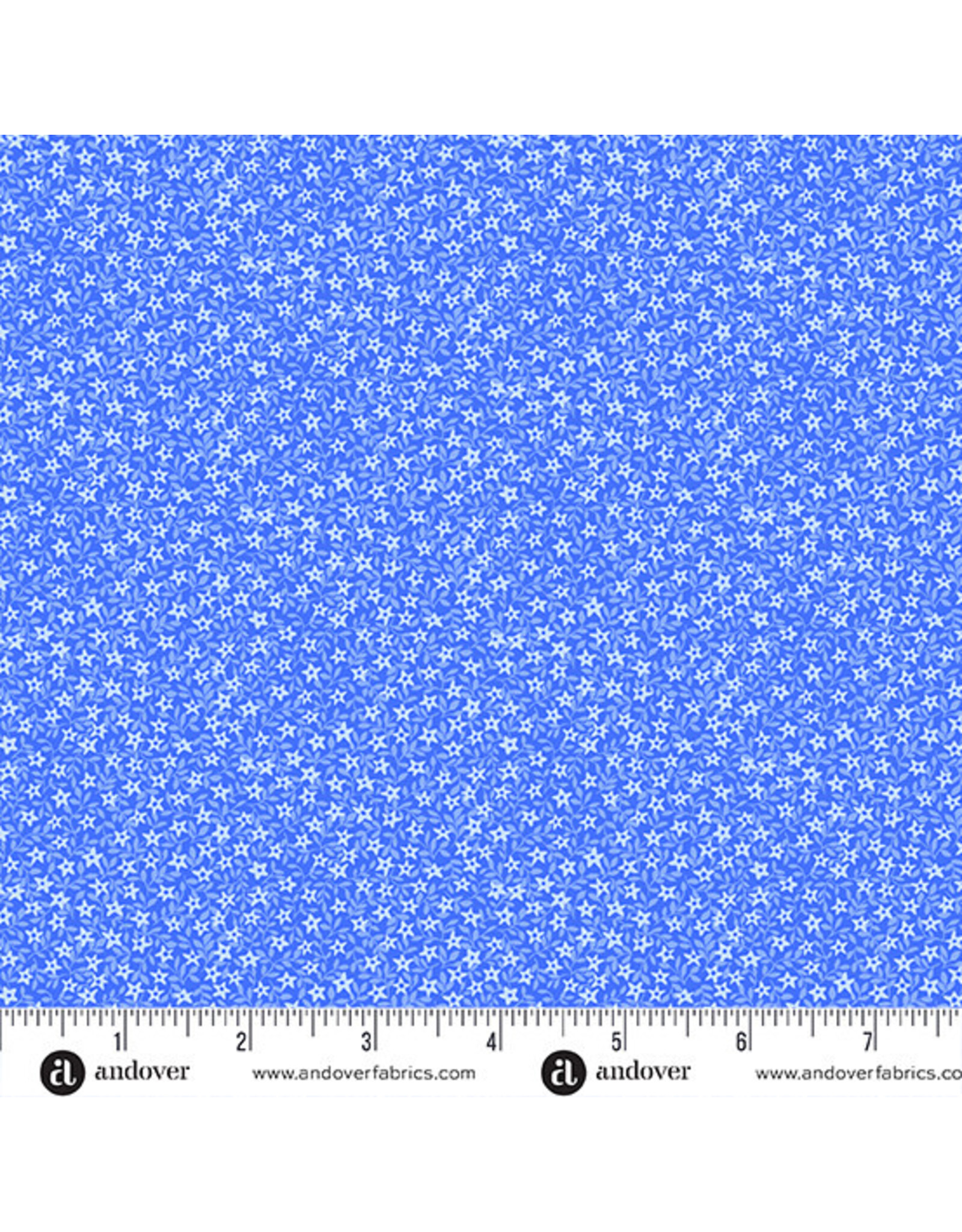Makower UK Country Cuttings - Starflower Blue coupon (± 49 x 110 cm)