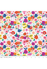 Riley Blake Designs GRL PWR - Bloom Babe White coupon (± 42 x 110 cm)