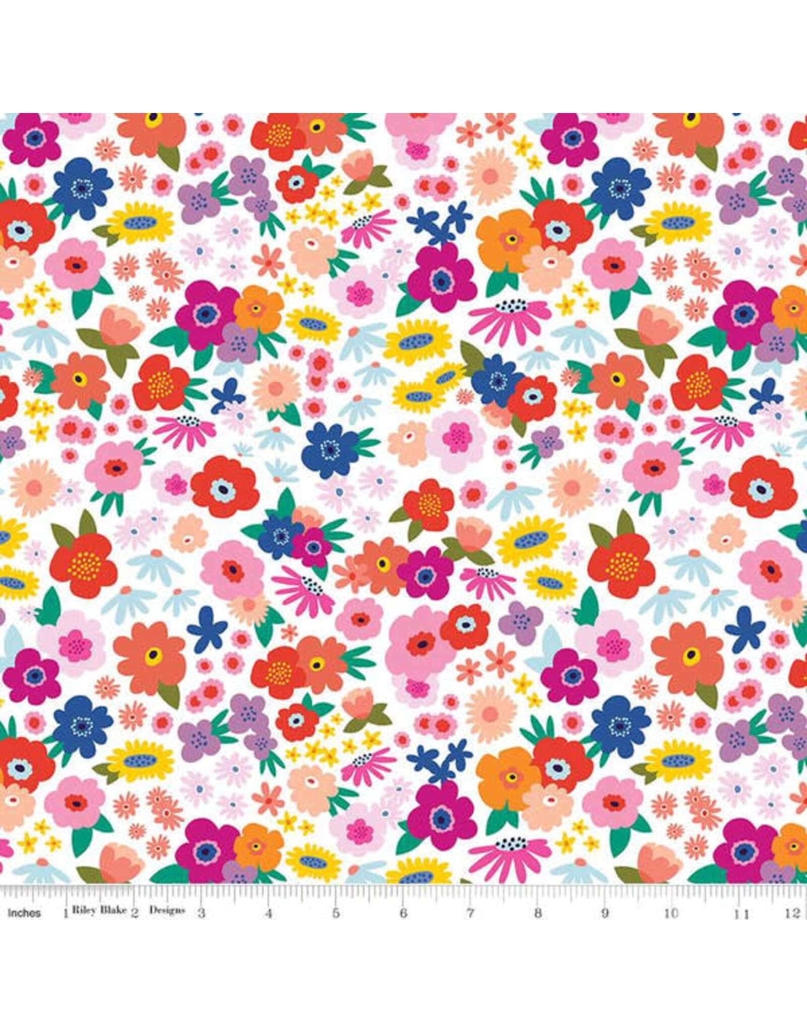 Riley Blake Designs GRL PWR - Bloom Babe White coupon (± 42 x 110 cm)