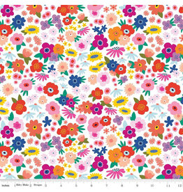 Riley Blake Designs GRL PWR - Bloom Babe White coupon (± 42 x 110 cm)