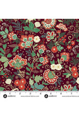Makower UK Adorn - Bloom Burgandy