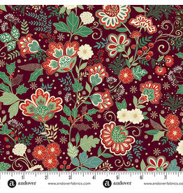 Makower UK Adorn - Bloom Burgandy