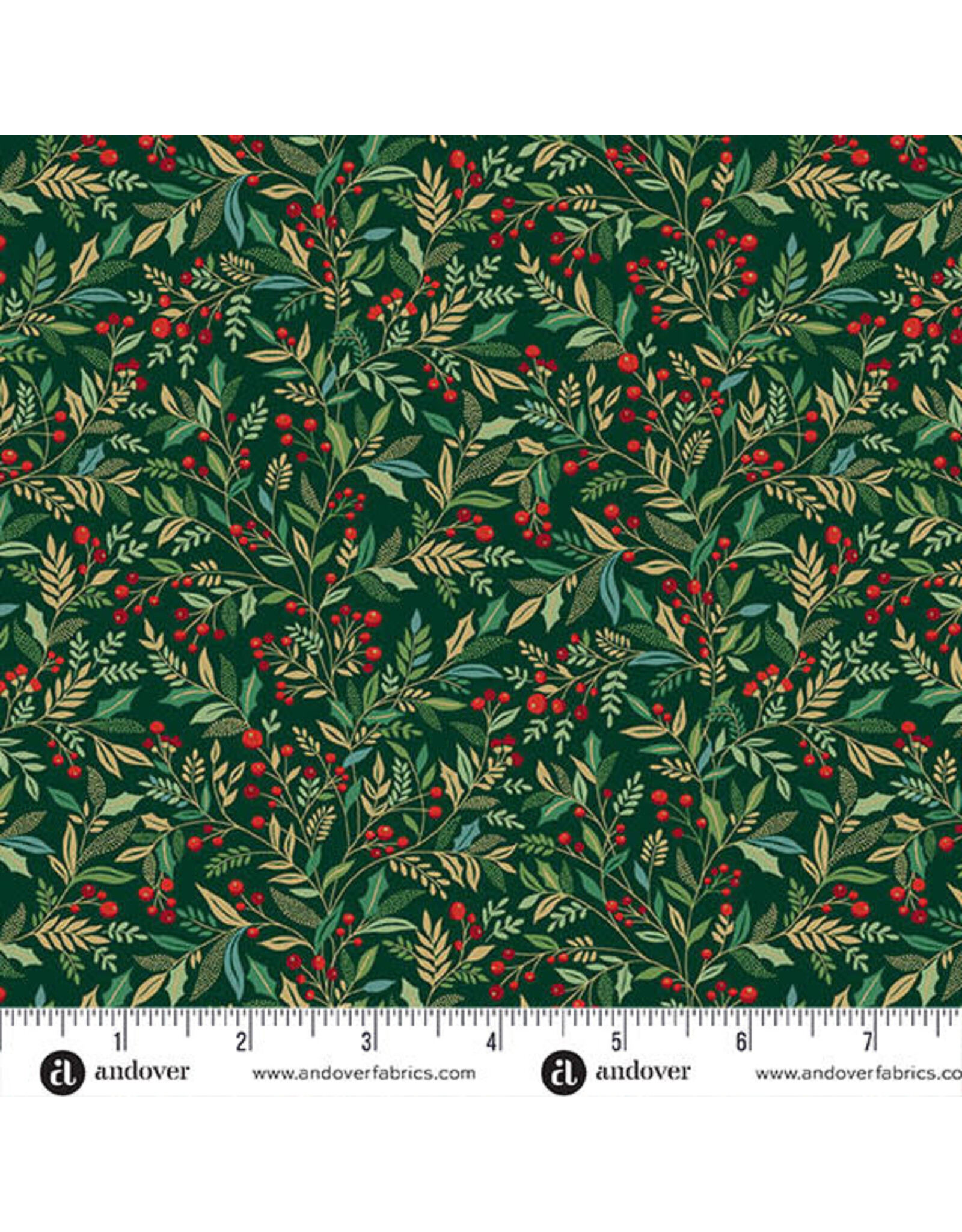 Makower UK Adorn - Holly Green
