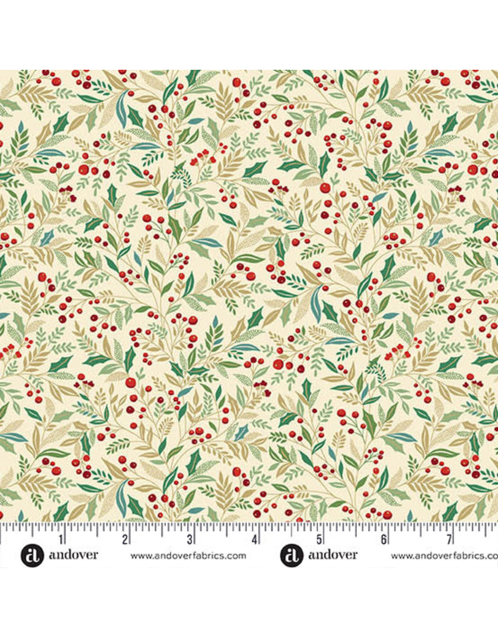Makower UK Adorn - Holly Cream