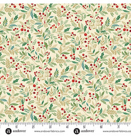 Makower UK Adorn - Holly Cream