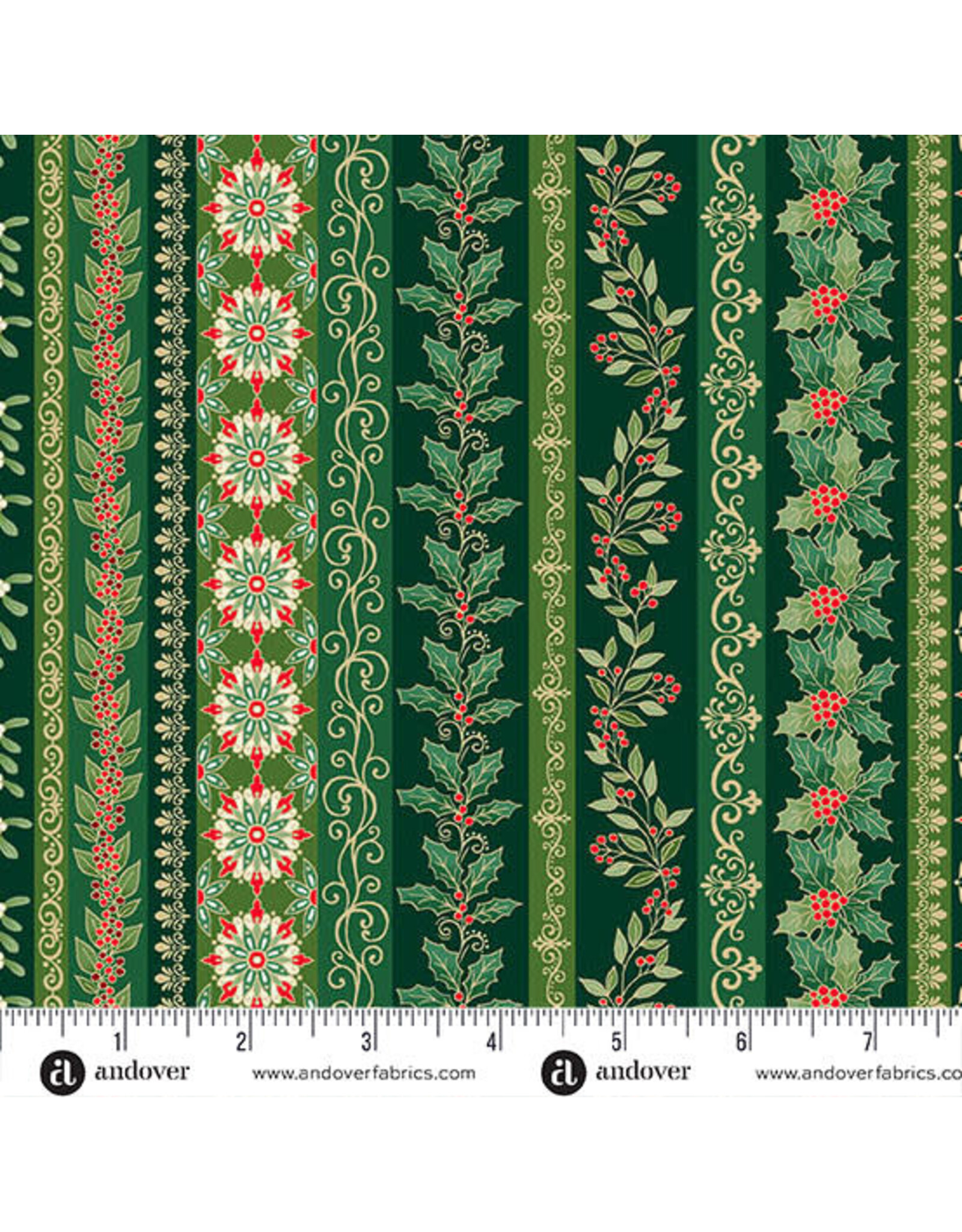 Makower UK Adorn - Garland Stripe Green
