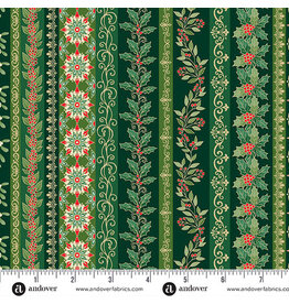 Makower UK Adorn - Garland Stripe Green