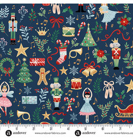 Makower UK The Nutcracker - Fairytale Blue