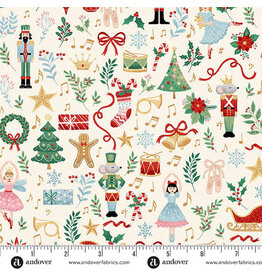 Makower UK The Nutcracker - Fairytale Cream