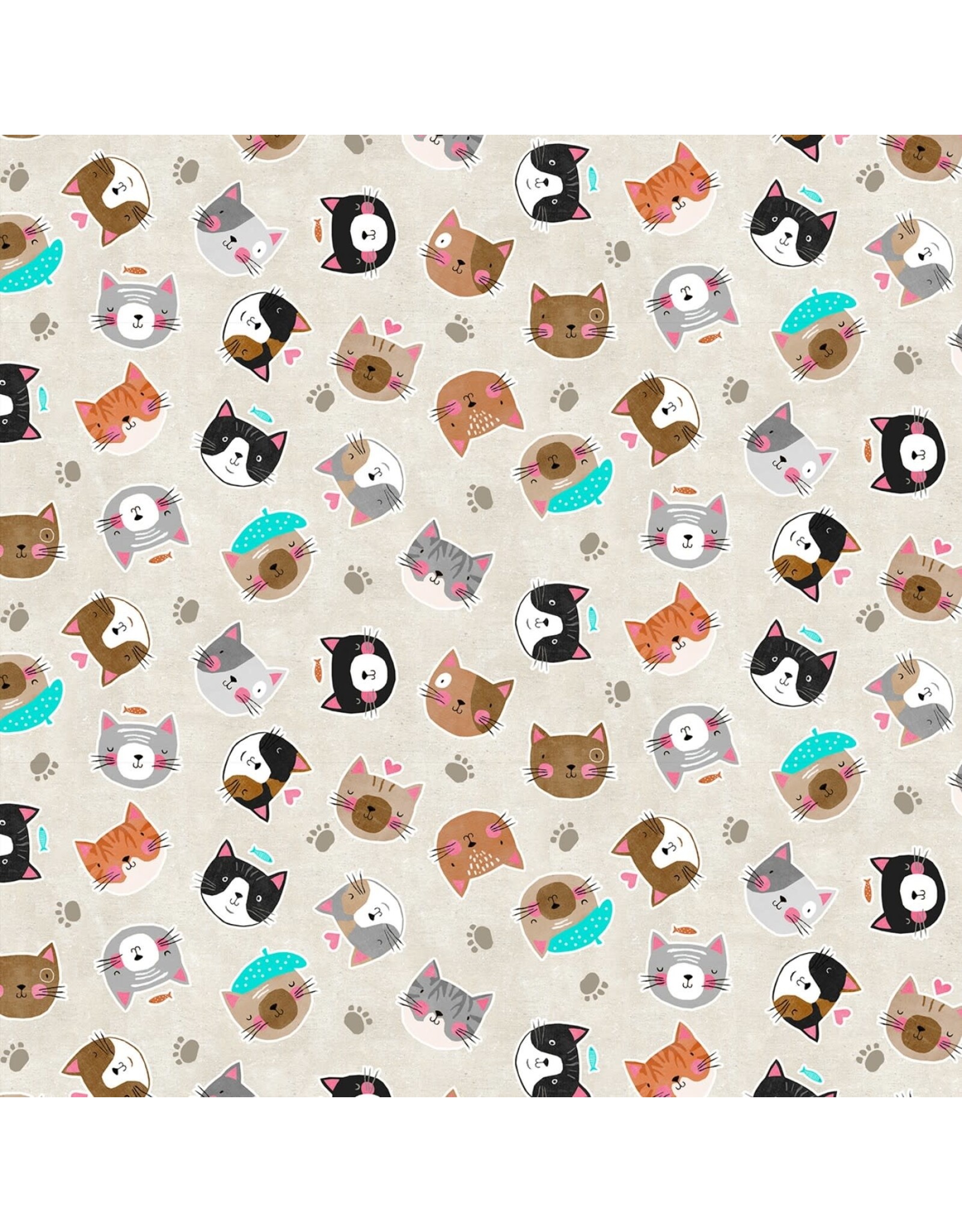 Wilmington Purrfect Partners - Cats Toss Cream coupon (± 74 x 110 cm)