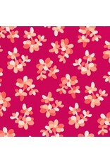 Robert Kaufman Sunroom - Petals Pomegranate coupon (± 39 x 110 cm)