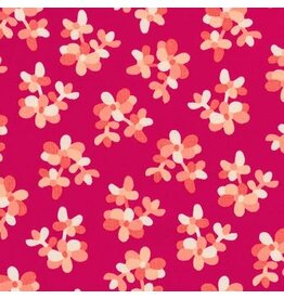 Robert Kaufman Sunroom - Petals Pomegranate coupon (± 39 x 110 cm)