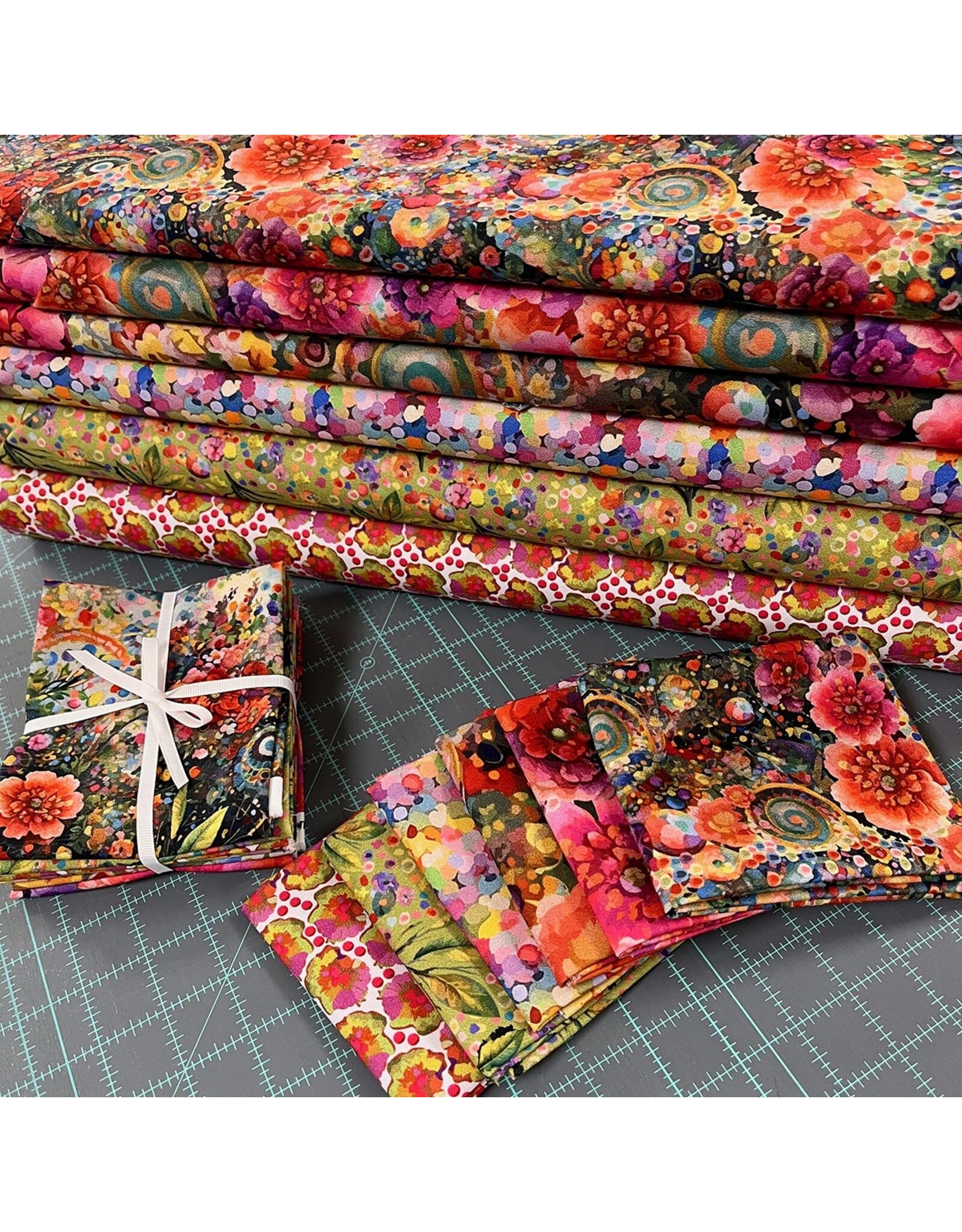 Hoffman Candy Quilt Design - Whimsical Flower Garden - Fat Quarter Pakket - Multi