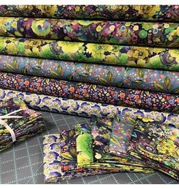Hoffman Whimsical Flower Garden - Fat Quarter Pakket - Lime