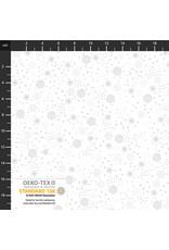 Stof Fabrics We Love Christmas - Snowflakes White / Silver coupon (± 38 x 110 cm)