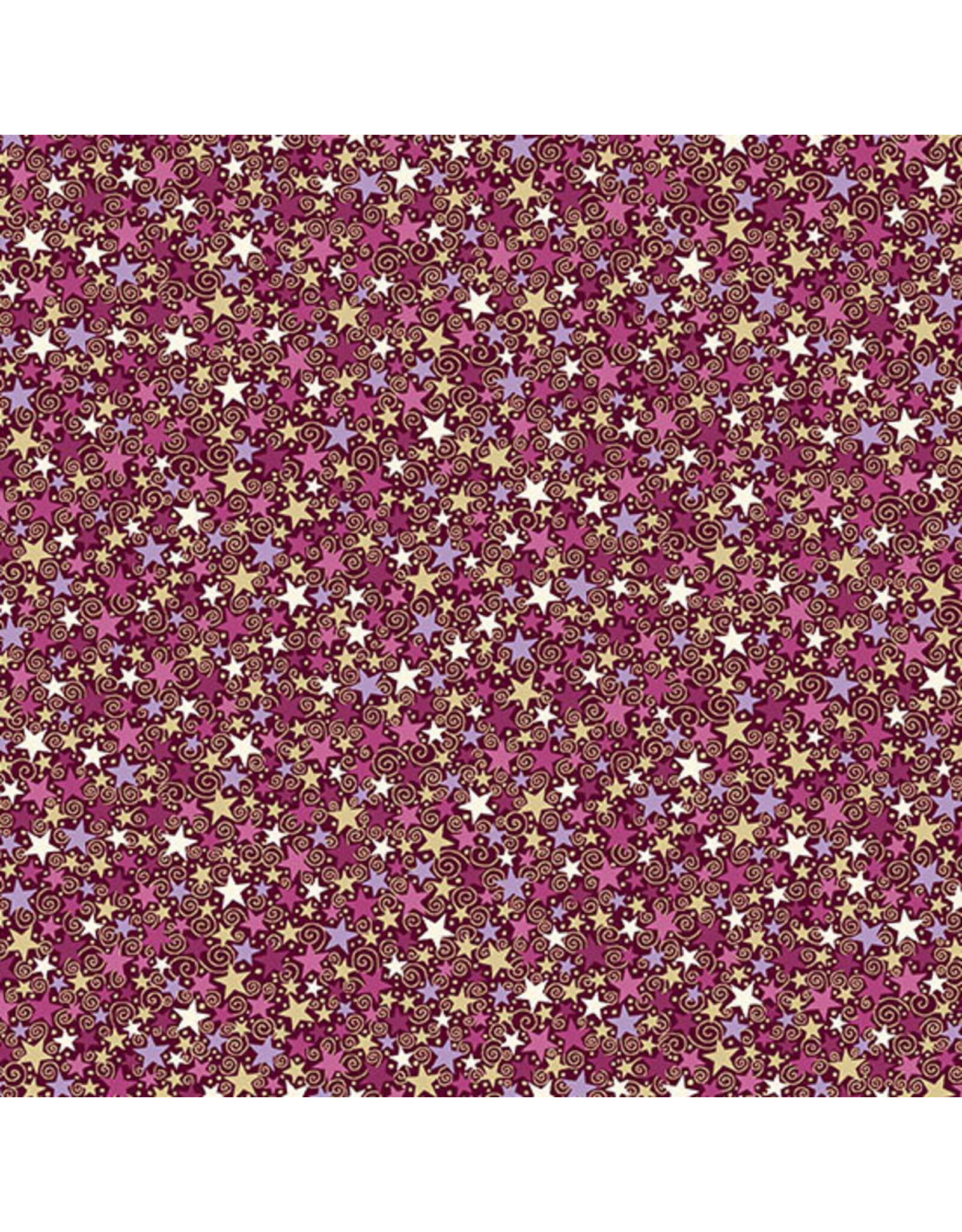Makower UK Luna - Star Red coupon (± 55 x 110 cm)