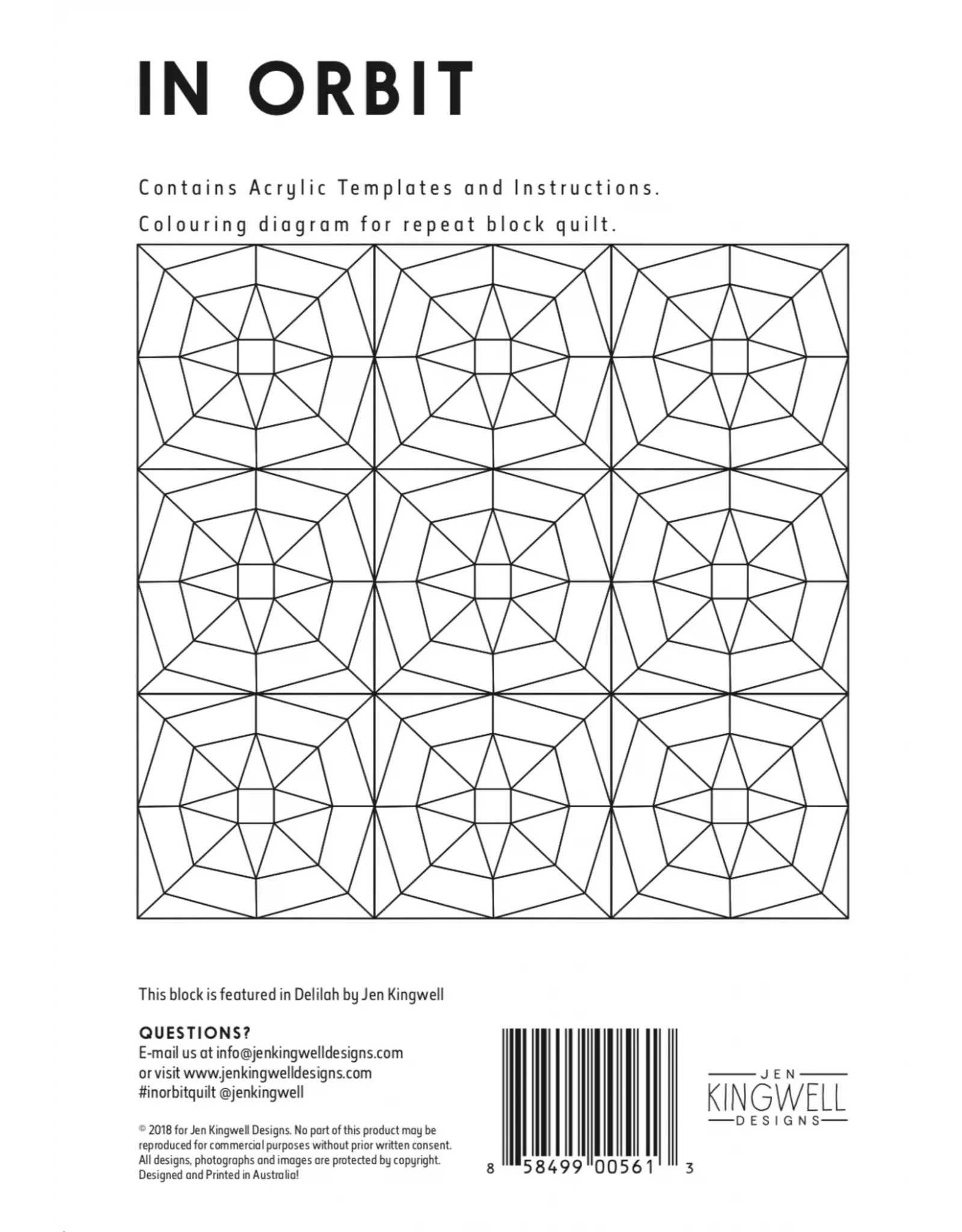 Jen Kingwell Designs Jen Kingwell Designs - Tempter - In Orbit - template set
