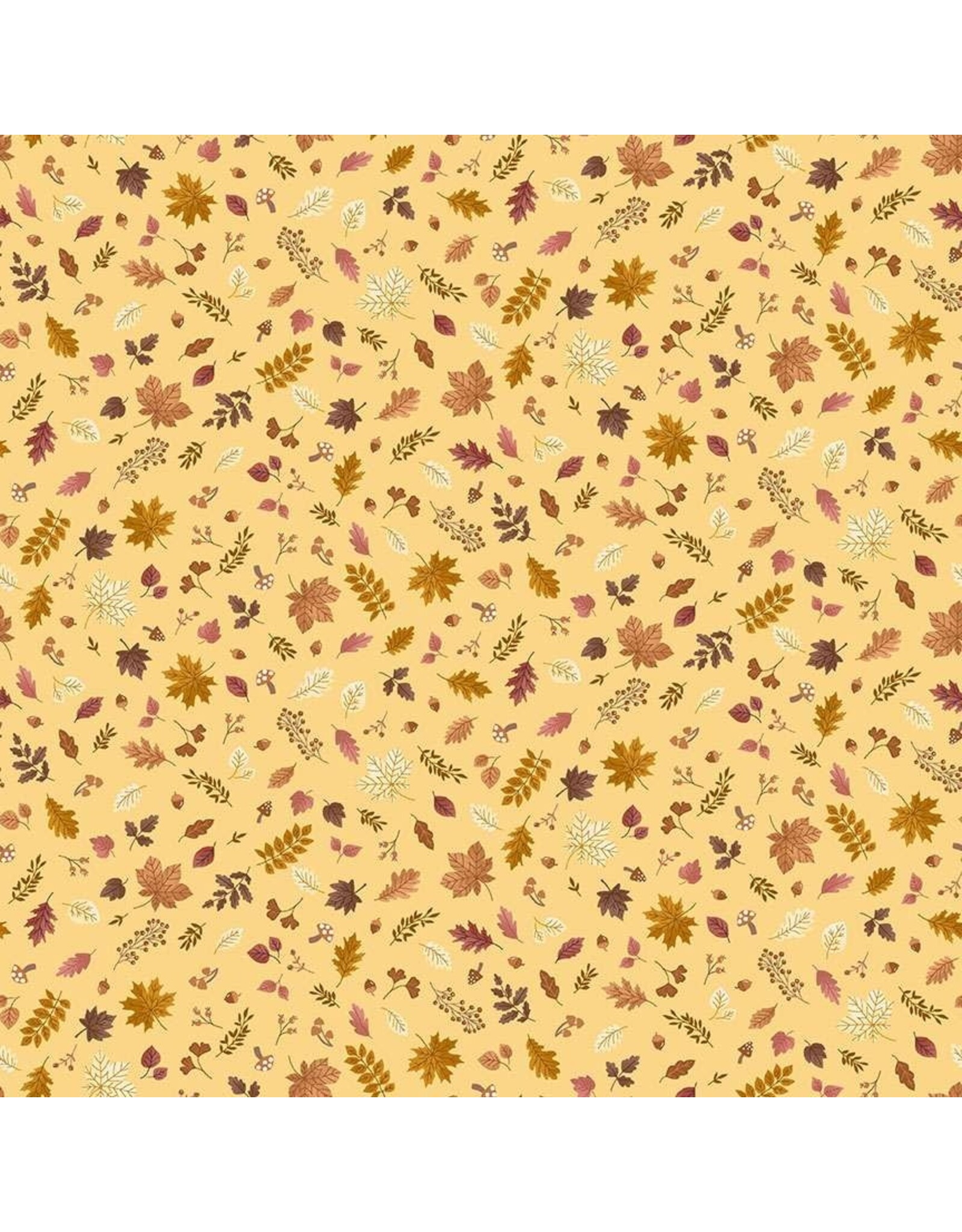 Makower UK Hello Autumn - Foliage Cascade Yellow coupon (± 56 x 110 cm)