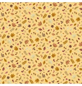 Makower UK Hello Autumn - Foliage Cascade Yellow coupon (± 56 x 110 cm)