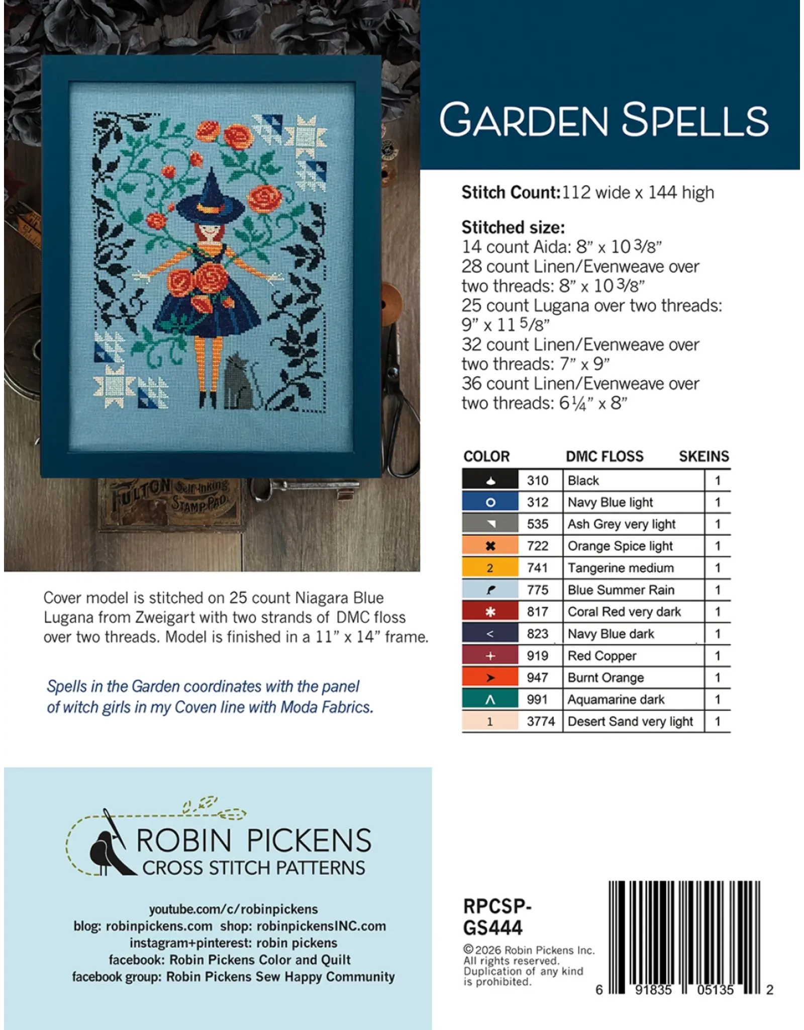 Robin Pickens - Garden Spells - Cross Stitch Pattern - RPCSP-GS444