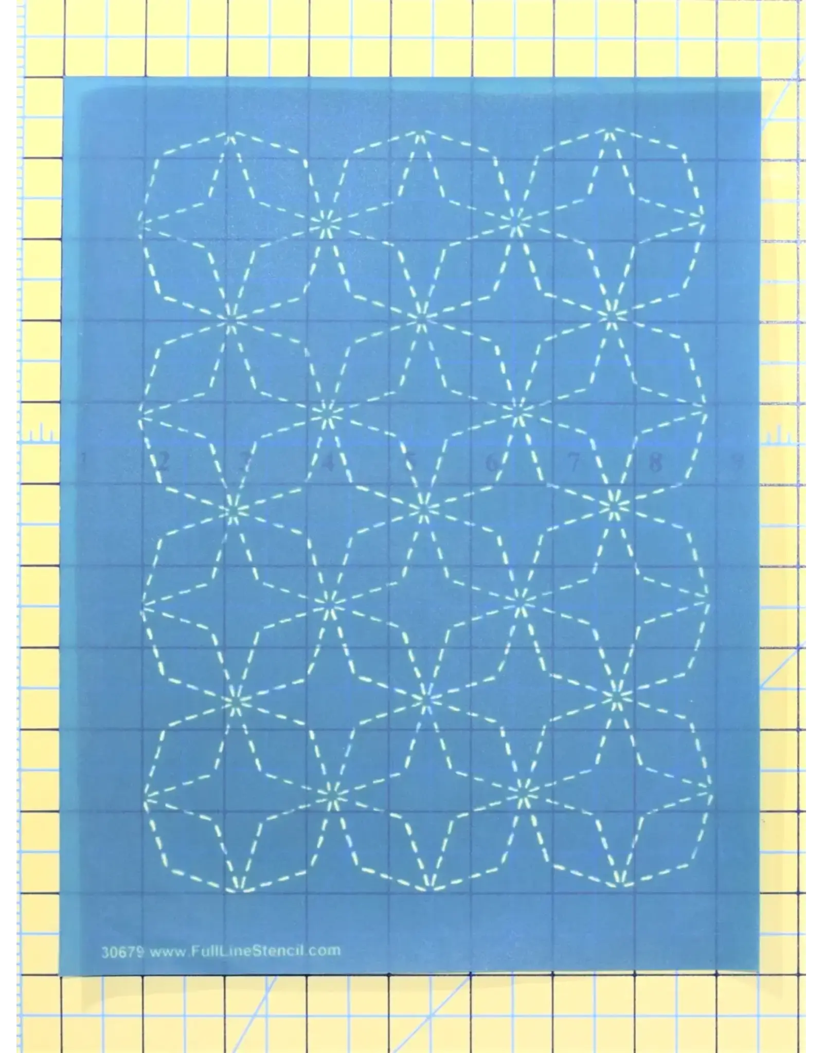 Hancy Creations - Full Line Stencil - Sashiko Stitch Angled 7 Treasures - #30679