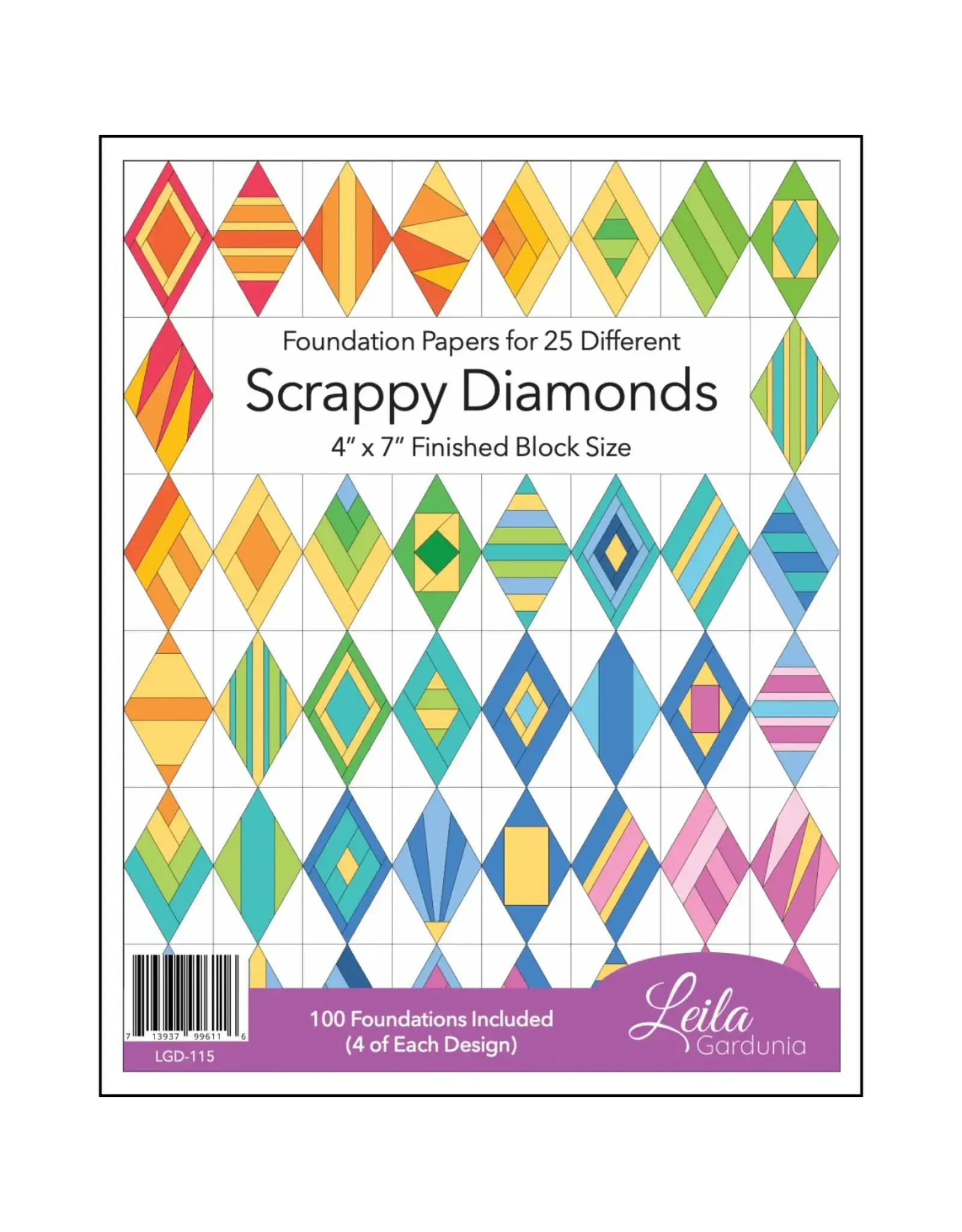Leila Gardunia Leila Gardunia - Scrappy Diamonds  - Foundation Paper-Piecing Pad
