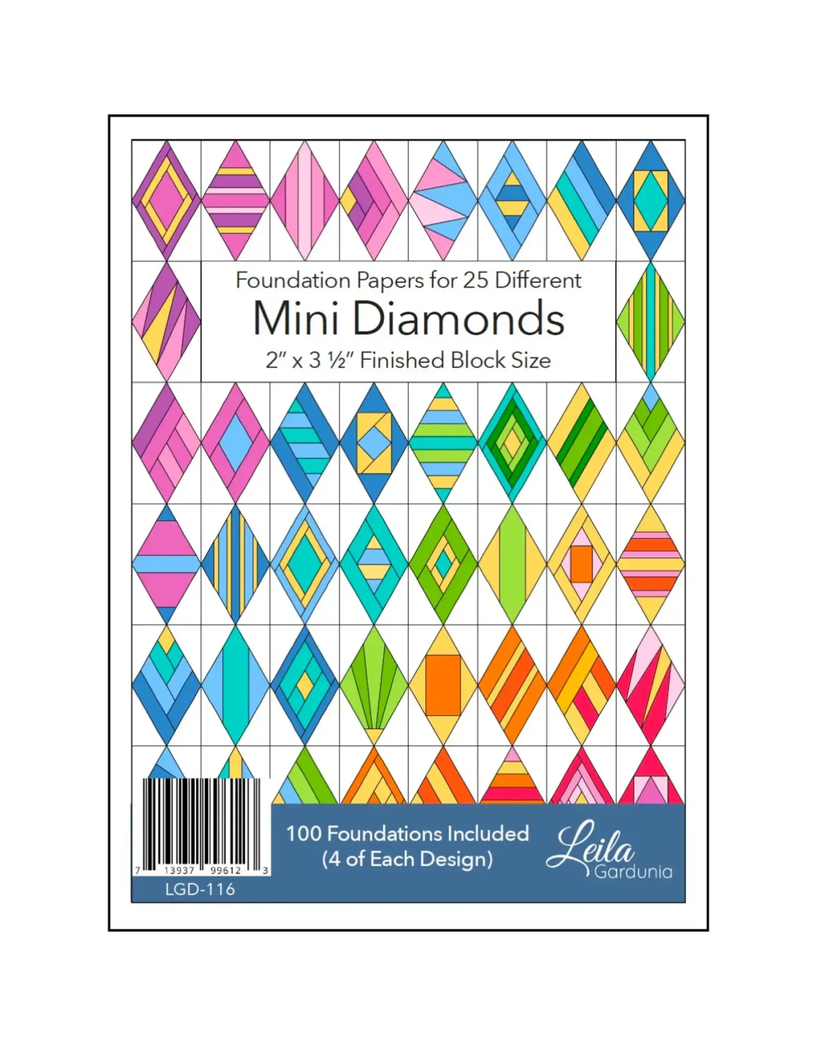 Leila Gardunia Leila Gardunia - Mini Scrappy Diamonds  - Foundation Paper-Piecing Pad