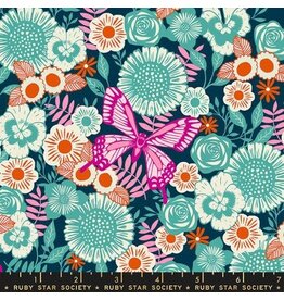 Ruby Star Society Backyard - Butterfly Garden Teal coupon (± 43 x 110 cm)