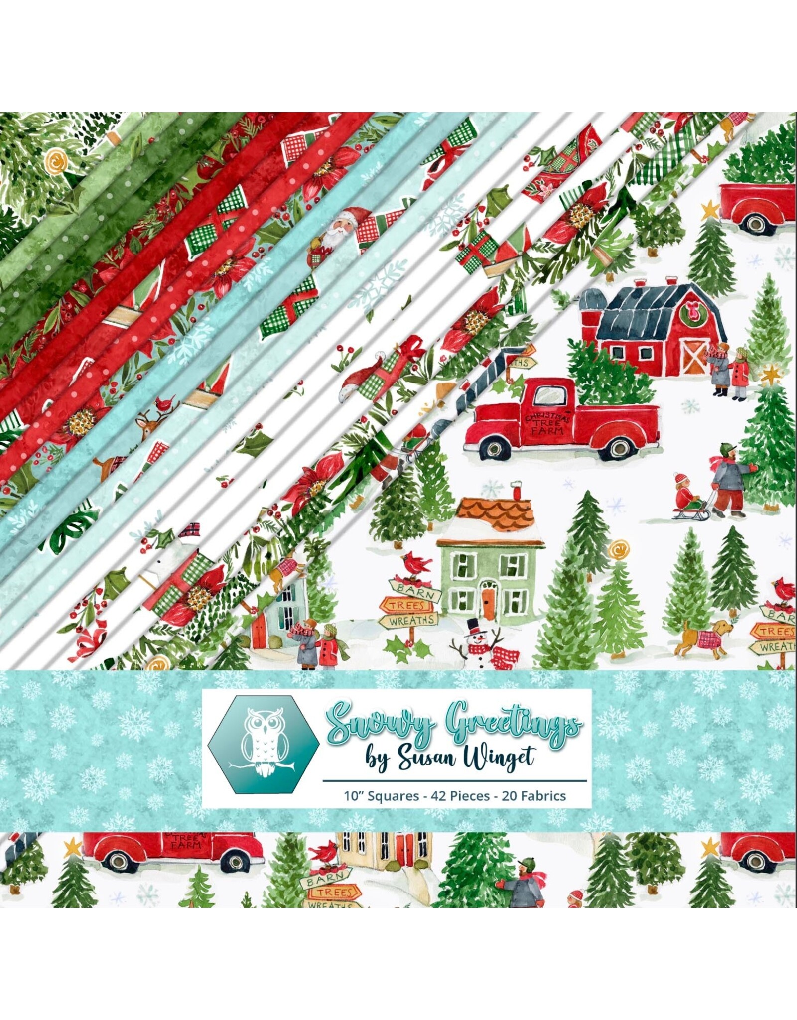 Kanvas Studio Lumin Fabrics - Snowy Greetings - 10 x 10 inch Stack