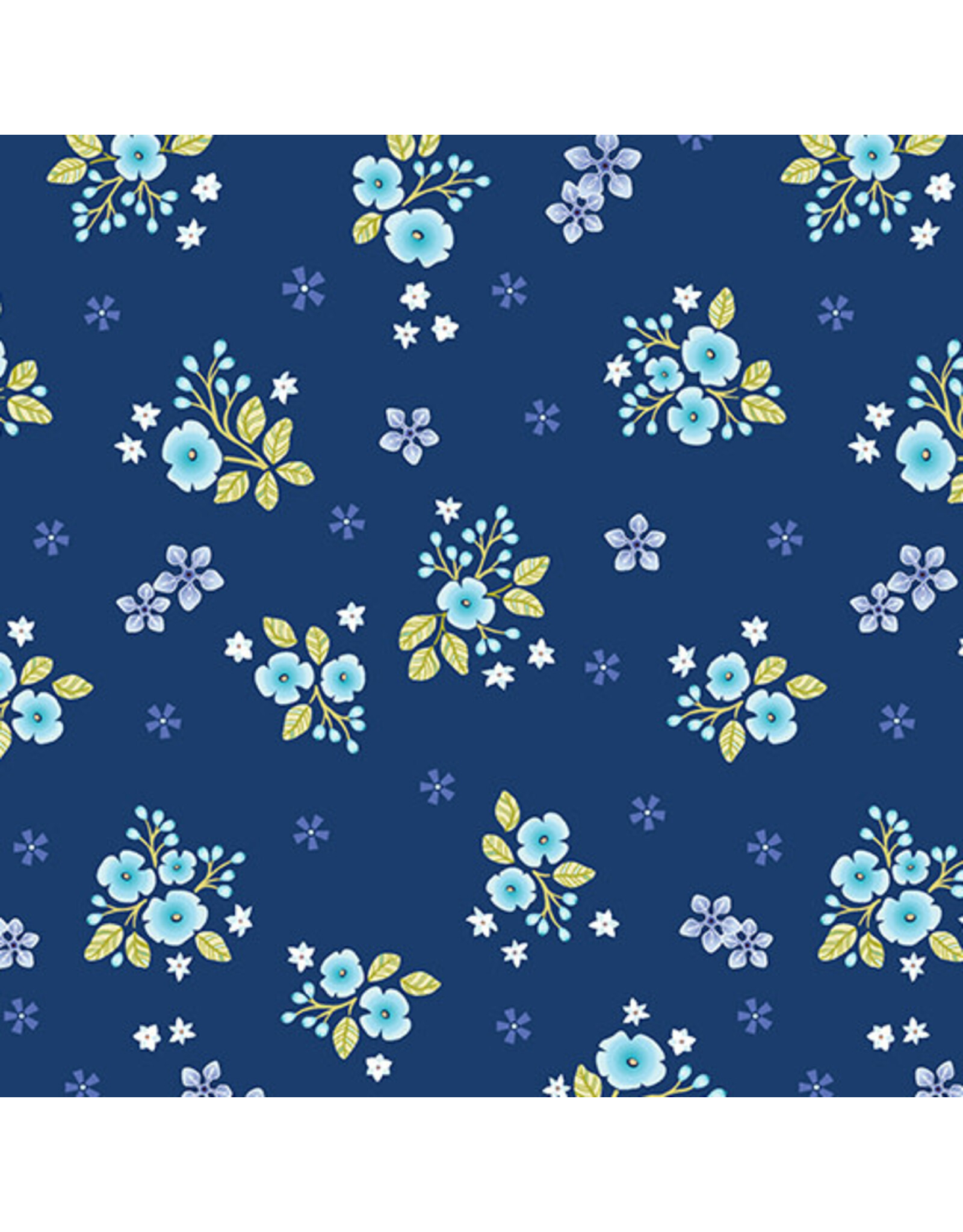 Benartex Contempo Studio Frolic - Meadow Indigo coupon (± 68 x 110 cm)