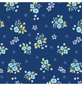 Benartex Contempo Studio Frolic - Meadow Indigo coupon (± 68 x 110 cm)