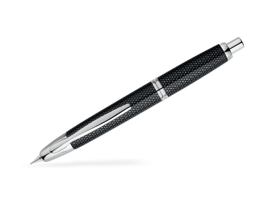 PILOT Capless Stylo Plume rétractable Finitions Rhodiées - Graphite Noir - Plume Moyenne - En Coffret
