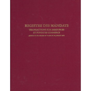 ELVE Registre Mandat Transaction Immeuble & Fonds Commerce 32X25 200 P.